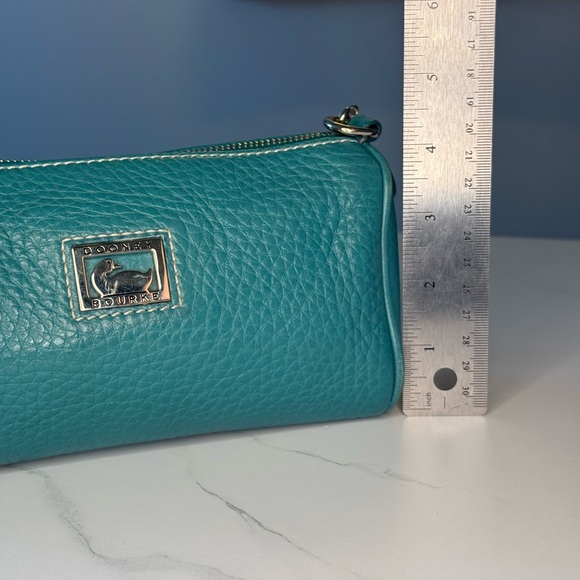 Dooney & Bourke Dillen Mini Barrel Bag in Turquoise Pebbled Leather (RARE) - Picture 9 of 10